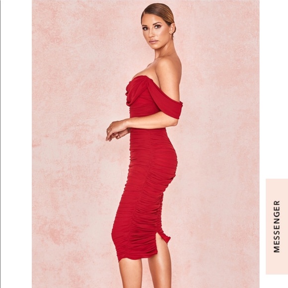 House of CB Dresses Wine Ruched Draped Chiffon Dress Poshmark